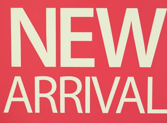 Sobre un fondo rojo vibrante, letras blancas en negrita anuncian la "NUEVA LLEGADA", capturando la emoción de los nuevos proyectos en el horizonte.