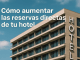 Moderno edificio hotelero con balcones bajo un cielo azul; el texto en español dice "Cómo aumentar las reservas directas de tu hotel.